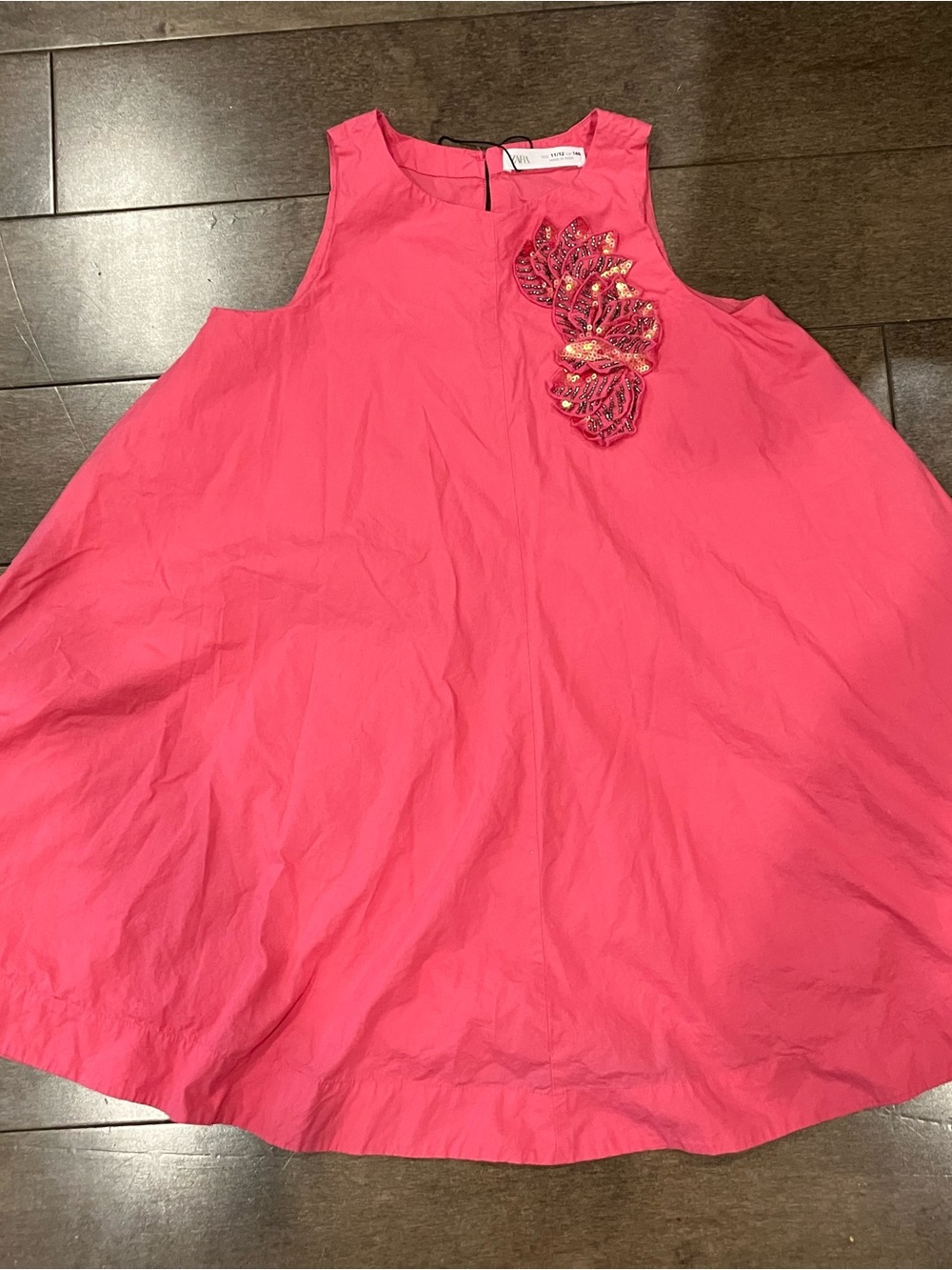 Zara Coral Pink Embellished Sleeveless Dress Size 11